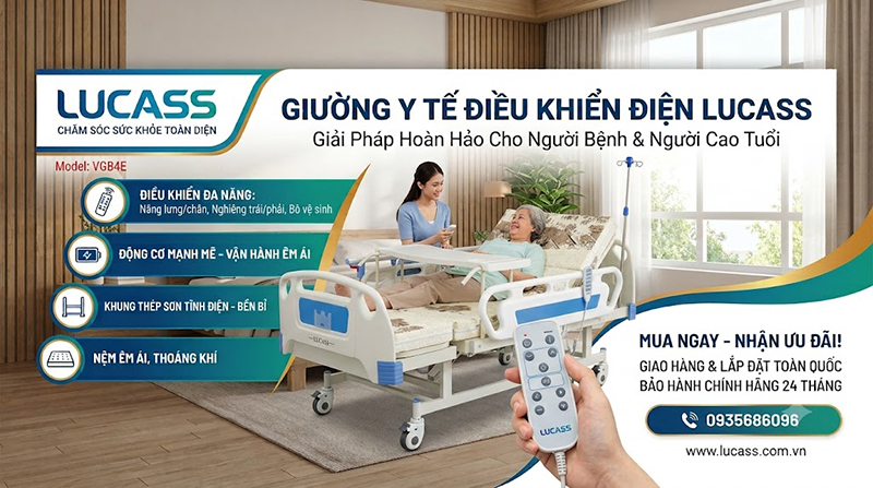 Giường bênh nhân chạy điện Lucass