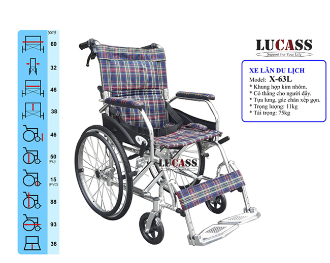 Xe lăn tay Lucass X-63L