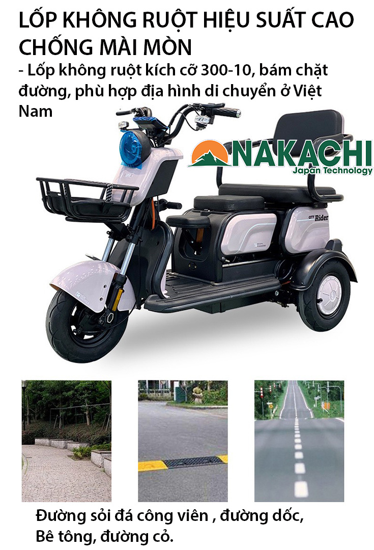 lốp xe 3 b&aacute;nh điện NC-03